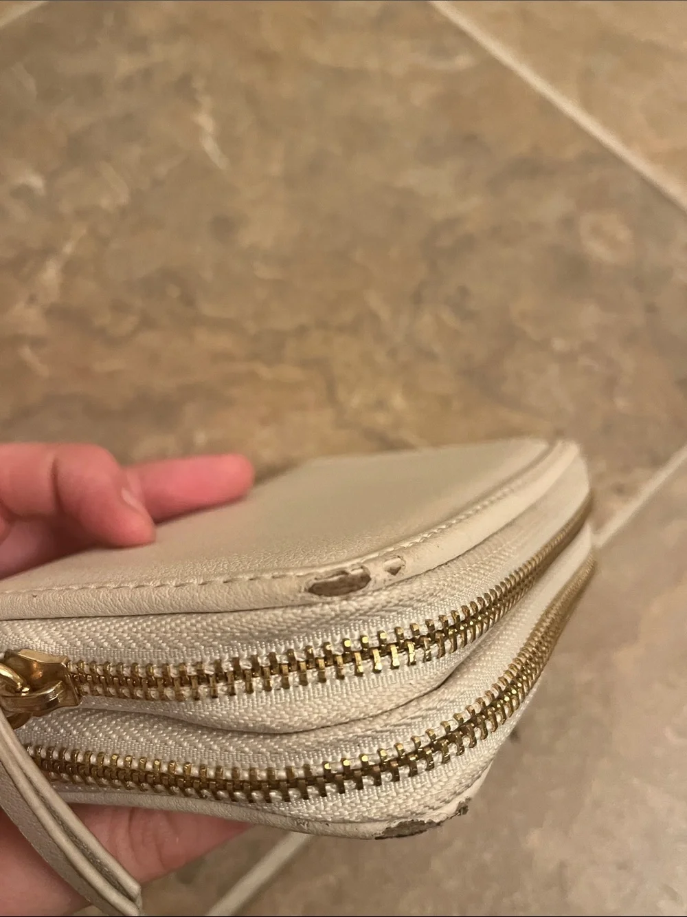 Juicy Couture Black Quilted Wallet with White Trim and Gold Crest